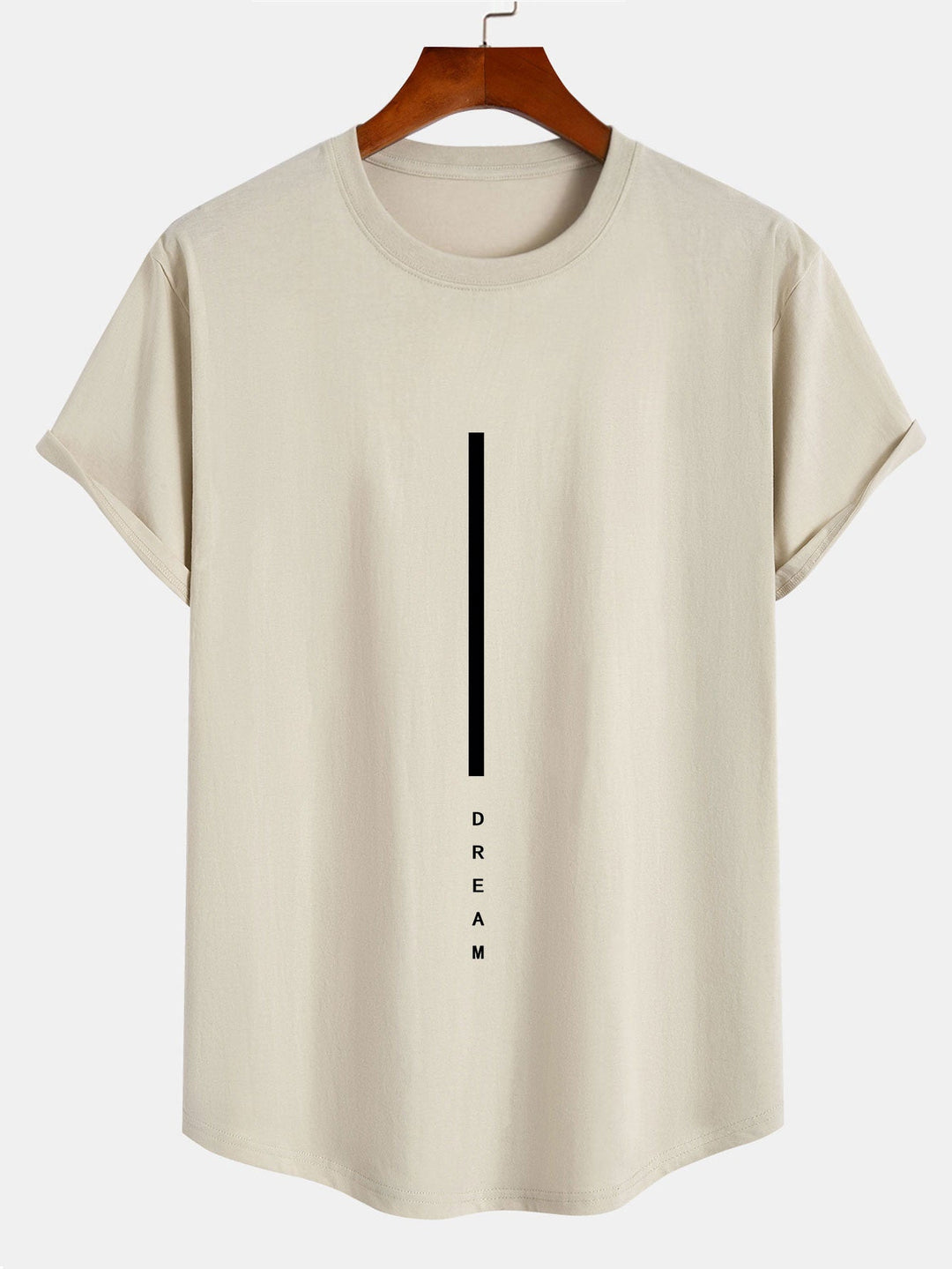 Dream Stripe Print Katoenen Boog Hem T-Shirt