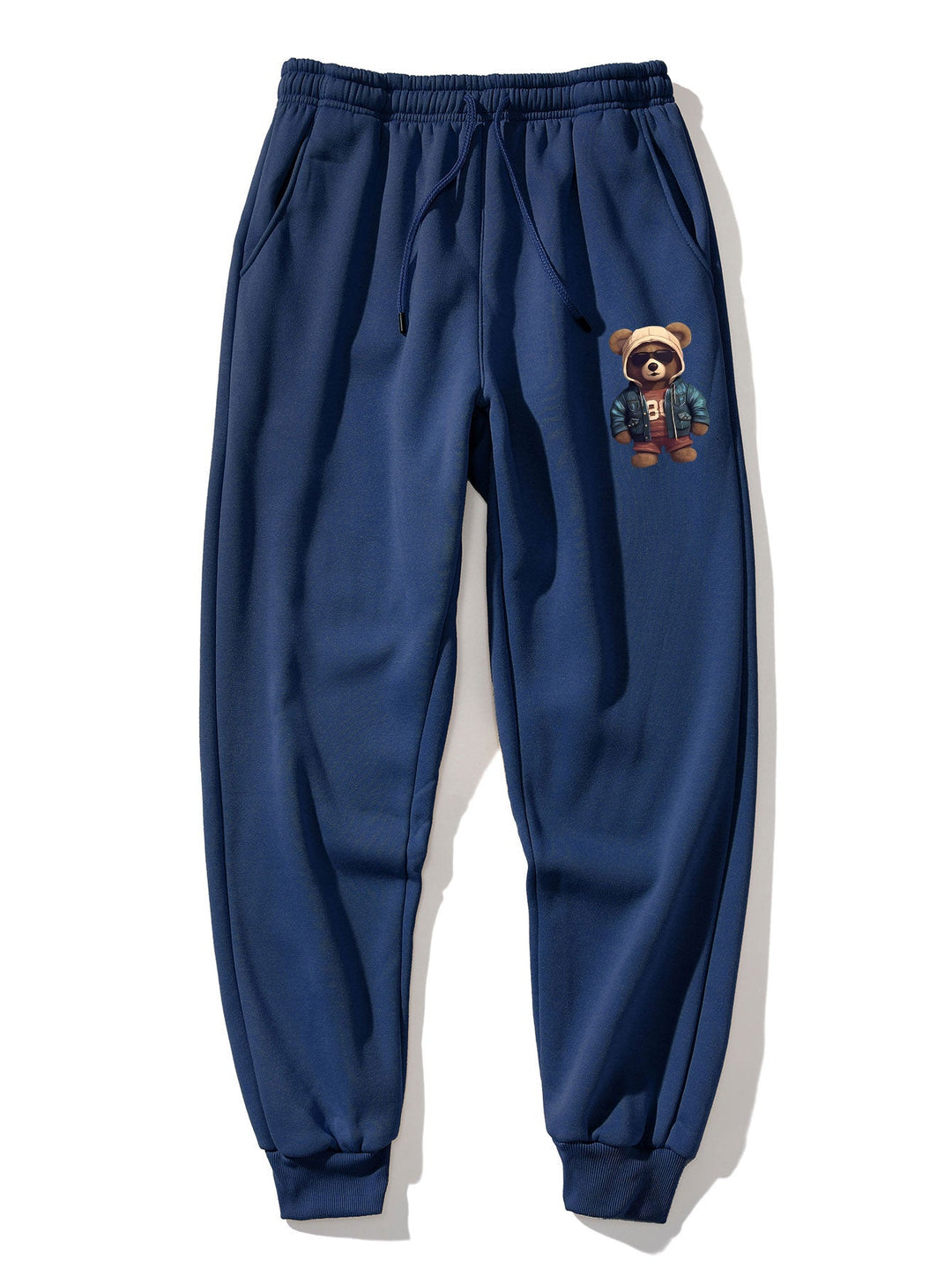 Bear In Leather Jacket Print Hoodie & Jogger Pants