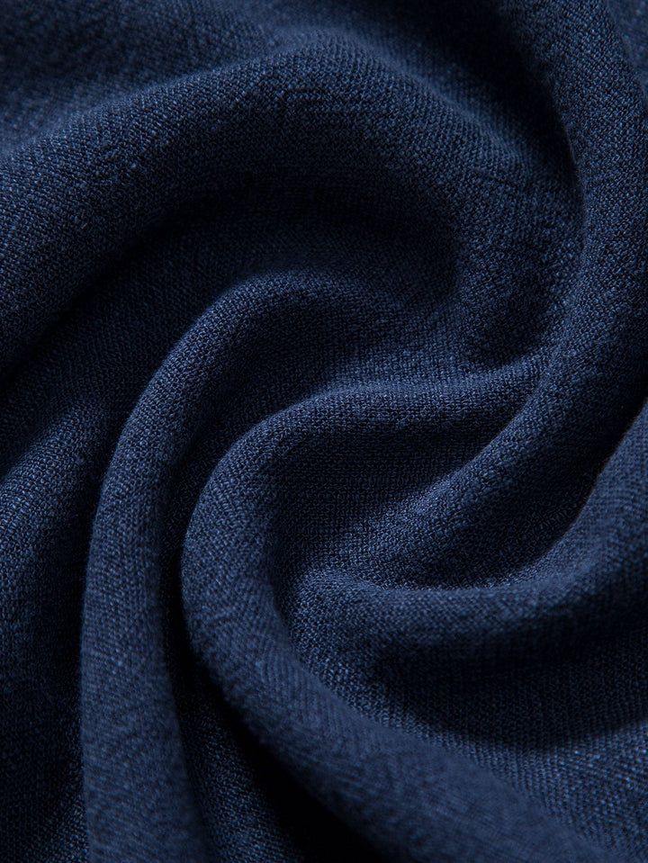 Linnen Rayon Mix Knop-Up Shirt