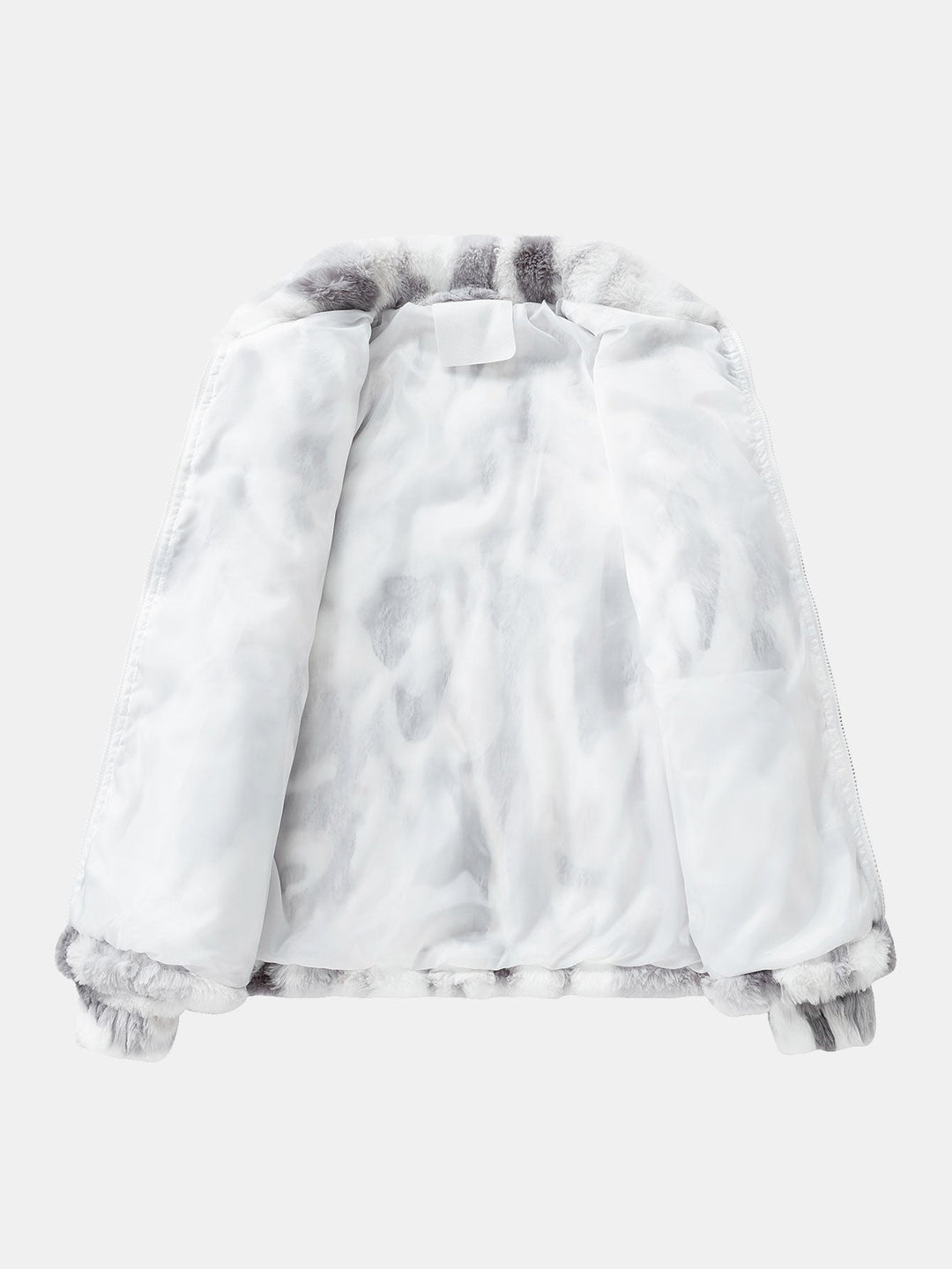 Faux fur coat with zipper closure