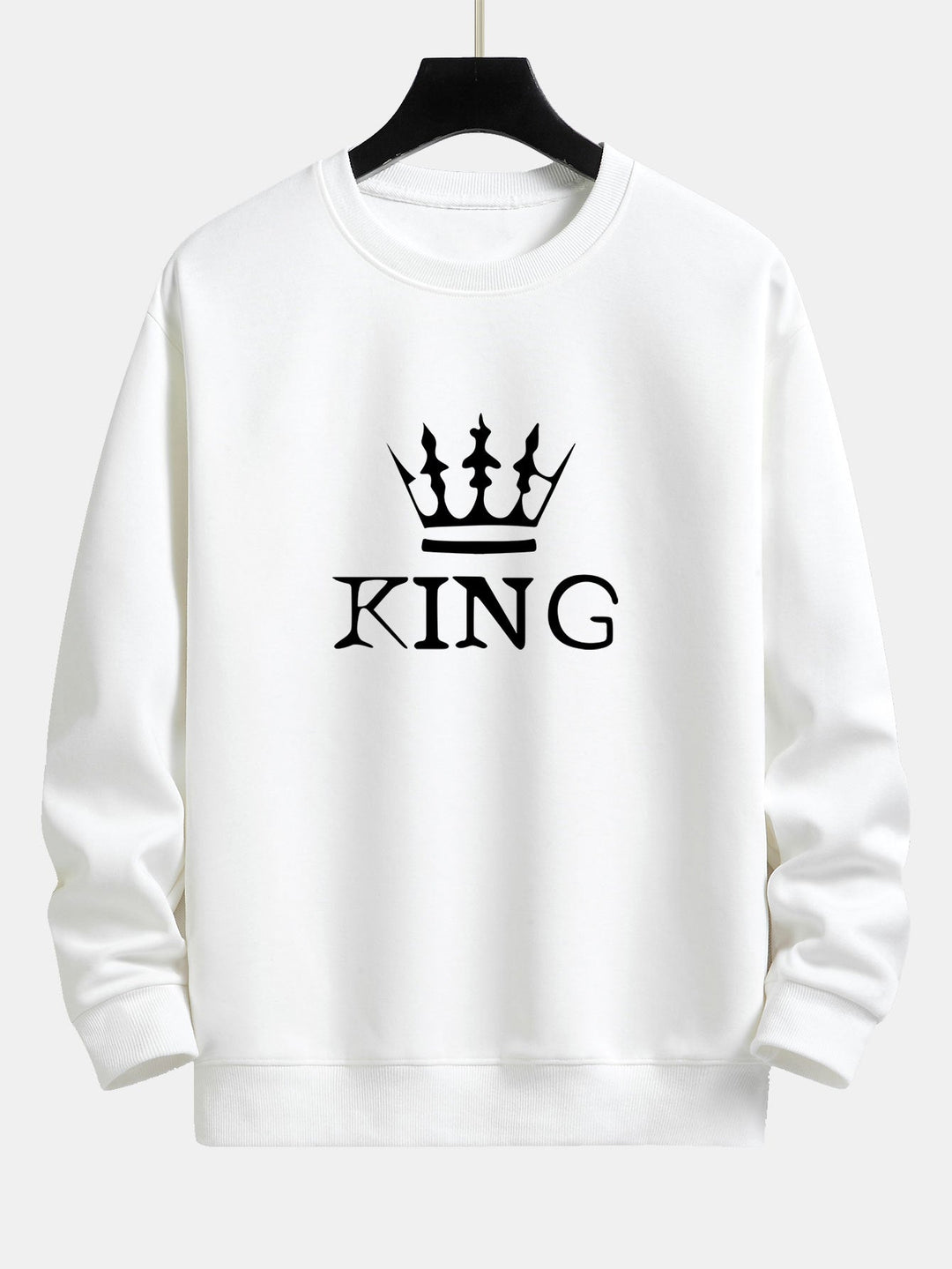 King Crown Print Relax Fit Crew Neck Sweatshirt & Joggingbroek