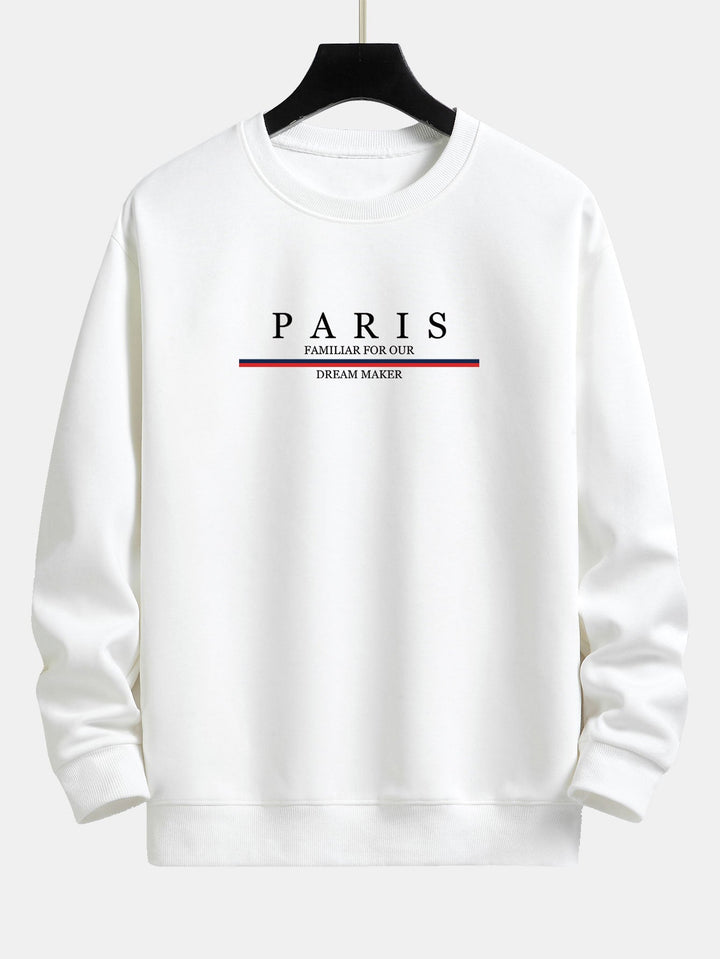 Paris Slogan Print Relax Fit Crew Neck Sweatshirt & Joggingbroek