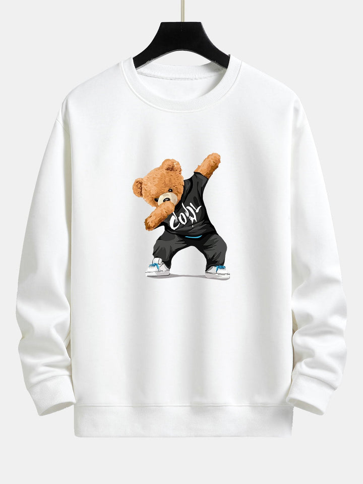 Cool Bear Print Relax Fit Crew Neck Sweatshirt & Joggingbroek