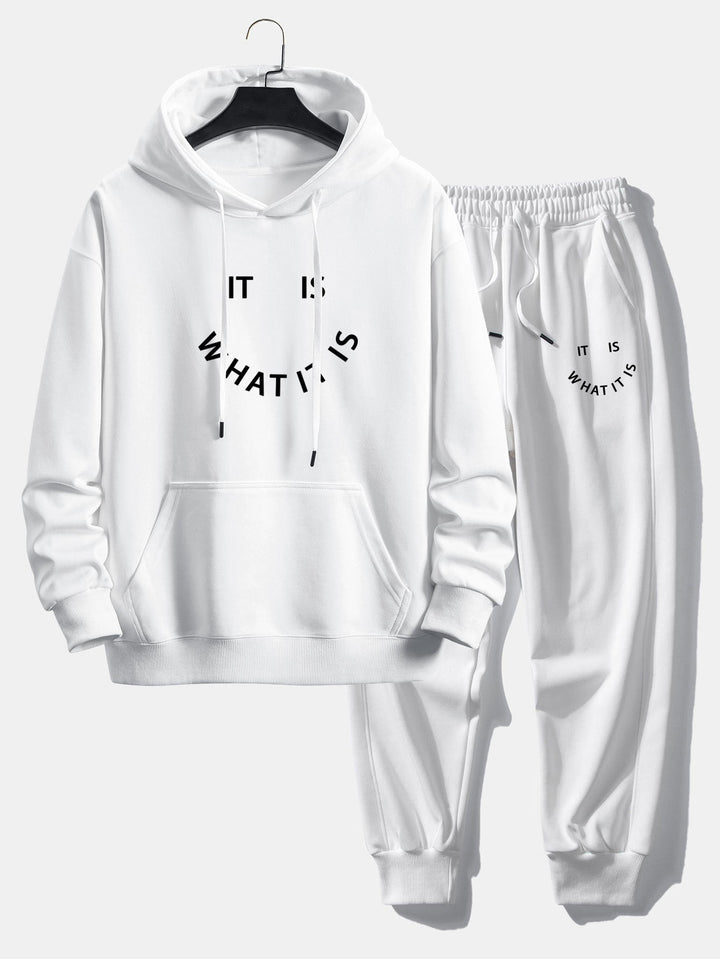 It Is What It Is Print Relax Fit Hoodie & Joggingbroek