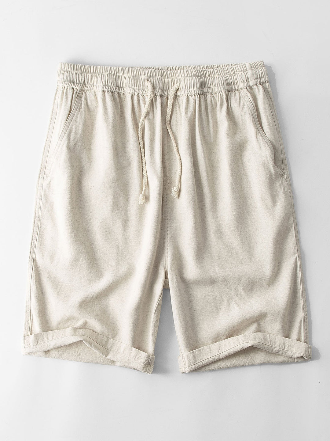 Linnen Rayon Mix Knop-Up Shirt & Linnen Katoen Mix 11" Shorts