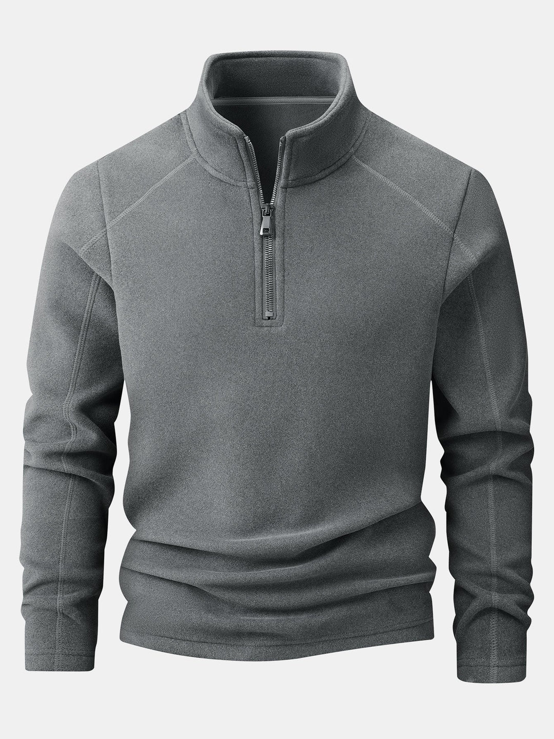 Fleece sweater met kwartrits & polar fleece broek met rechte pijpen