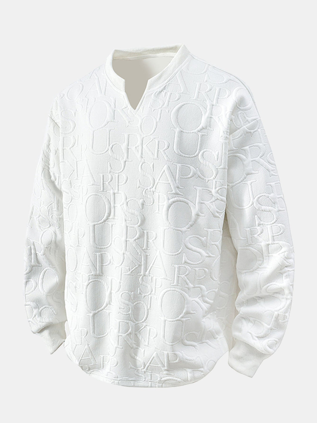 Letter Jacquard V-neck T-shirt