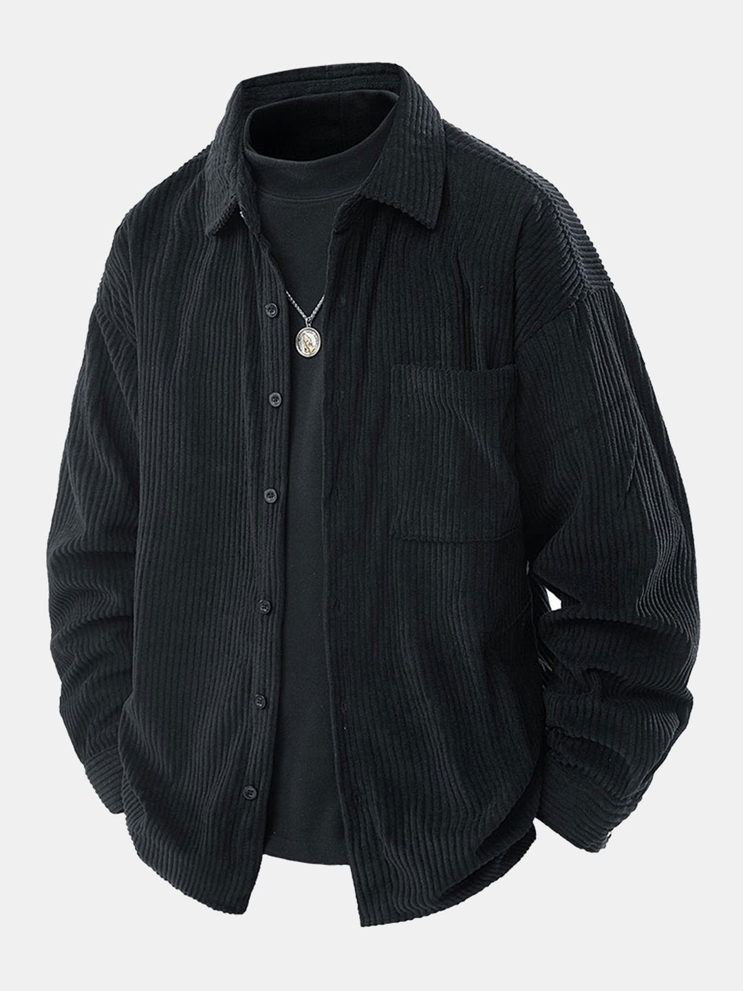 Relaxed Fit Button-Down Shirt in Corduroy