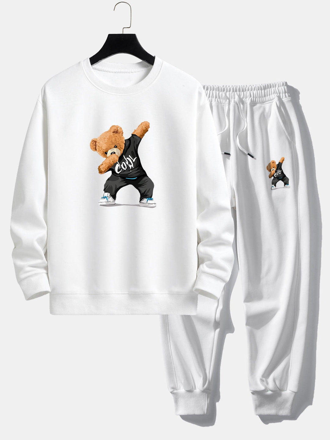 Cool Bear Print Relax Fit Crew Neck Sweatshirt & Joggingbroek