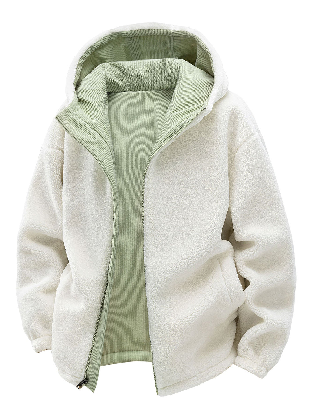 Teddy corduroy reversible jacket with hood
