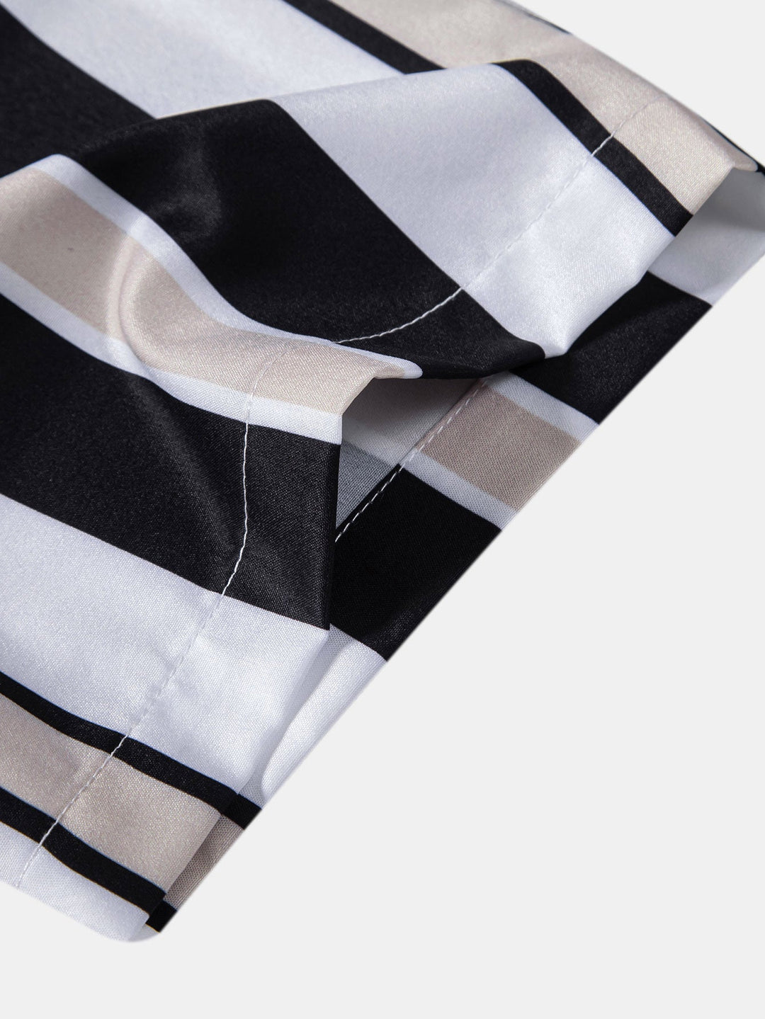 Stripe Print Button Up Shirt & Swim Short