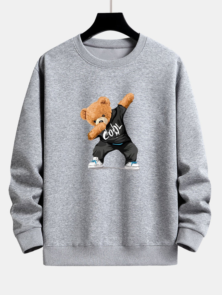 Cool Bear Print Relax Fit Crew Neck Sweatshirt & Joggingbroek