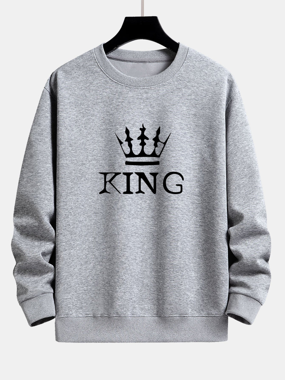 King Crown Print Relax Fit Crew Neck Sweatshirt & Joggingbroek