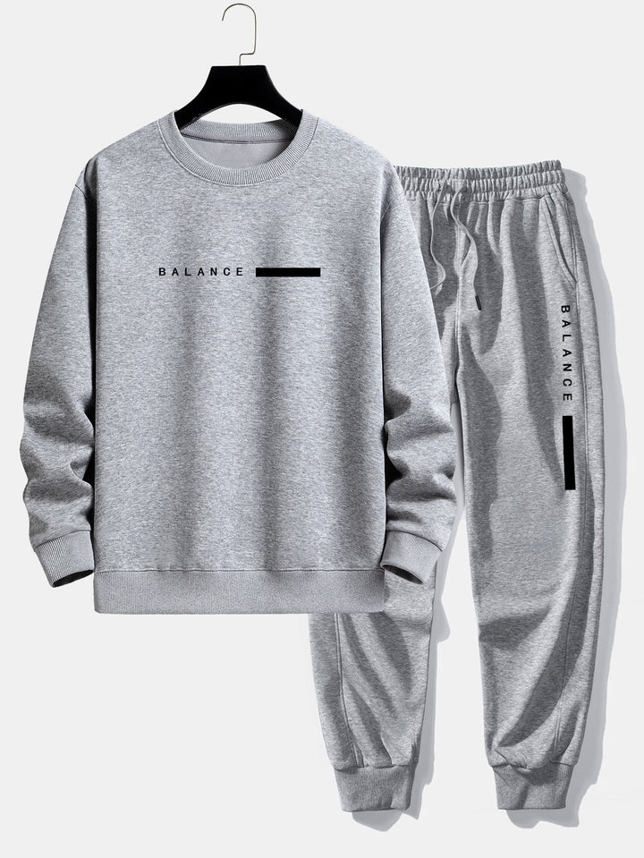 Balance Stripe Print Relax Fit Crew Neck Sweatshirt & Joggingbroek