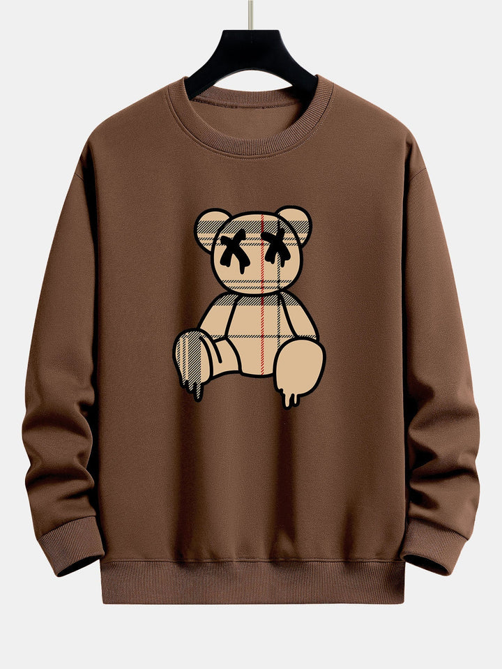 Geruite patroon oplosbare beerprint relax fit sweatshirt & joggerbroek