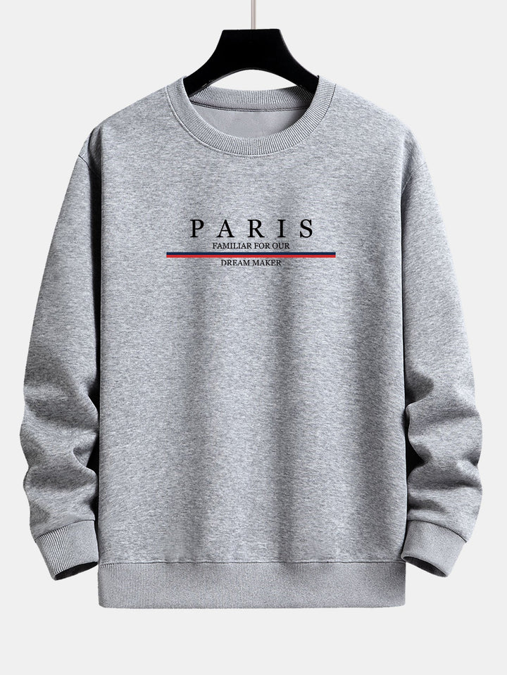 Paris Slogan Print Relax Fit Crew Neck Sweatshirt & Joggingbroek