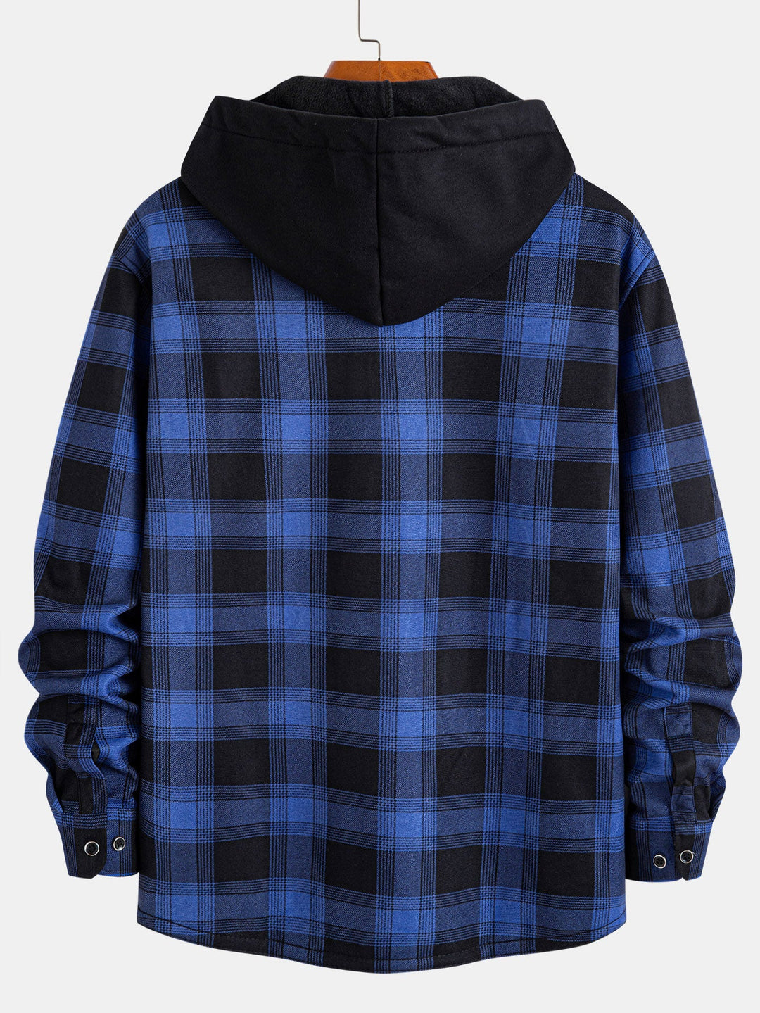Flanellen fleece gevoerde capuchontrui met zakken