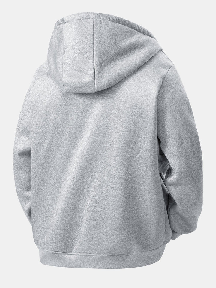 Teddy-lined zipper hoodie