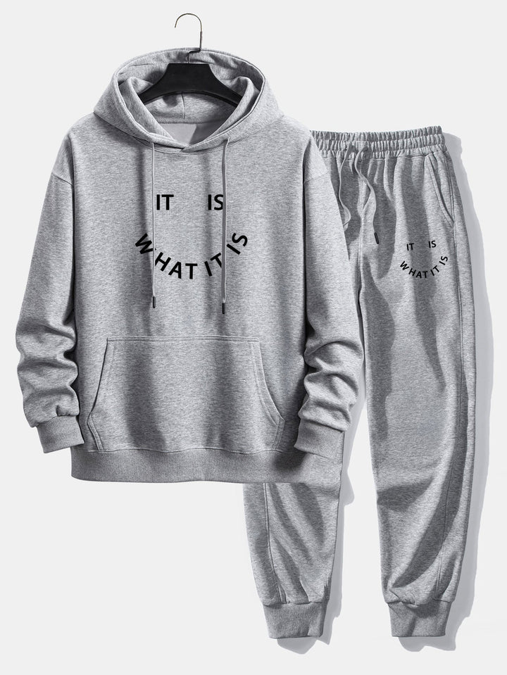 It Is What It Is Print Relax Fit Hoodie & Joggingbroek