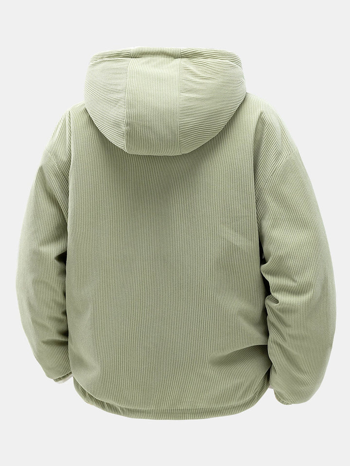 Teddy corduroy reversible jacket with hood