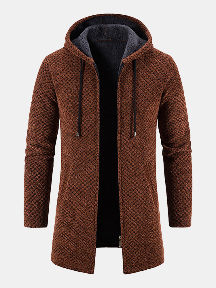 Lange Lijn Textuur Hoodie Sweater