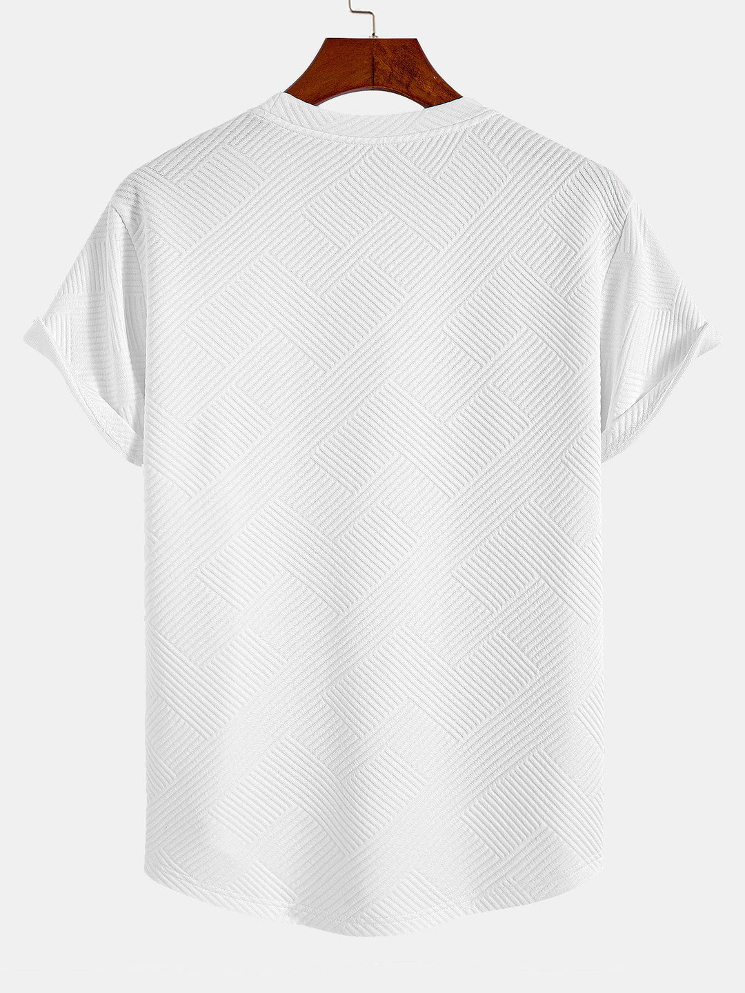 Korte Mouwen Streep Jacquard Boog Hem T-Shirt