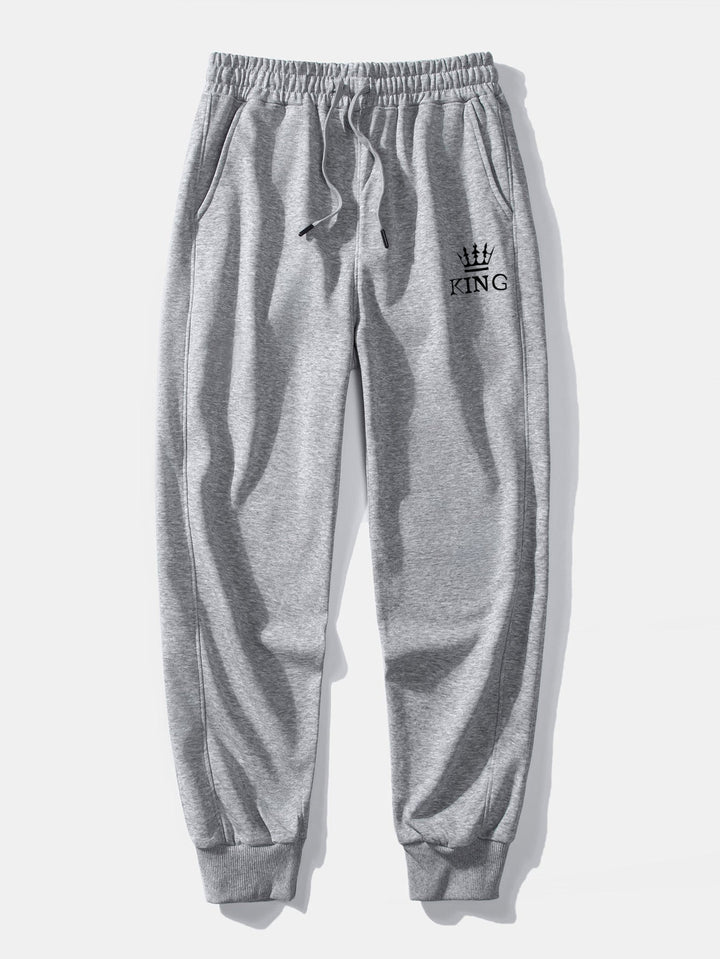 King Crown Print Relax Fit Crew Neck Sweatshirt & Joggingbroek