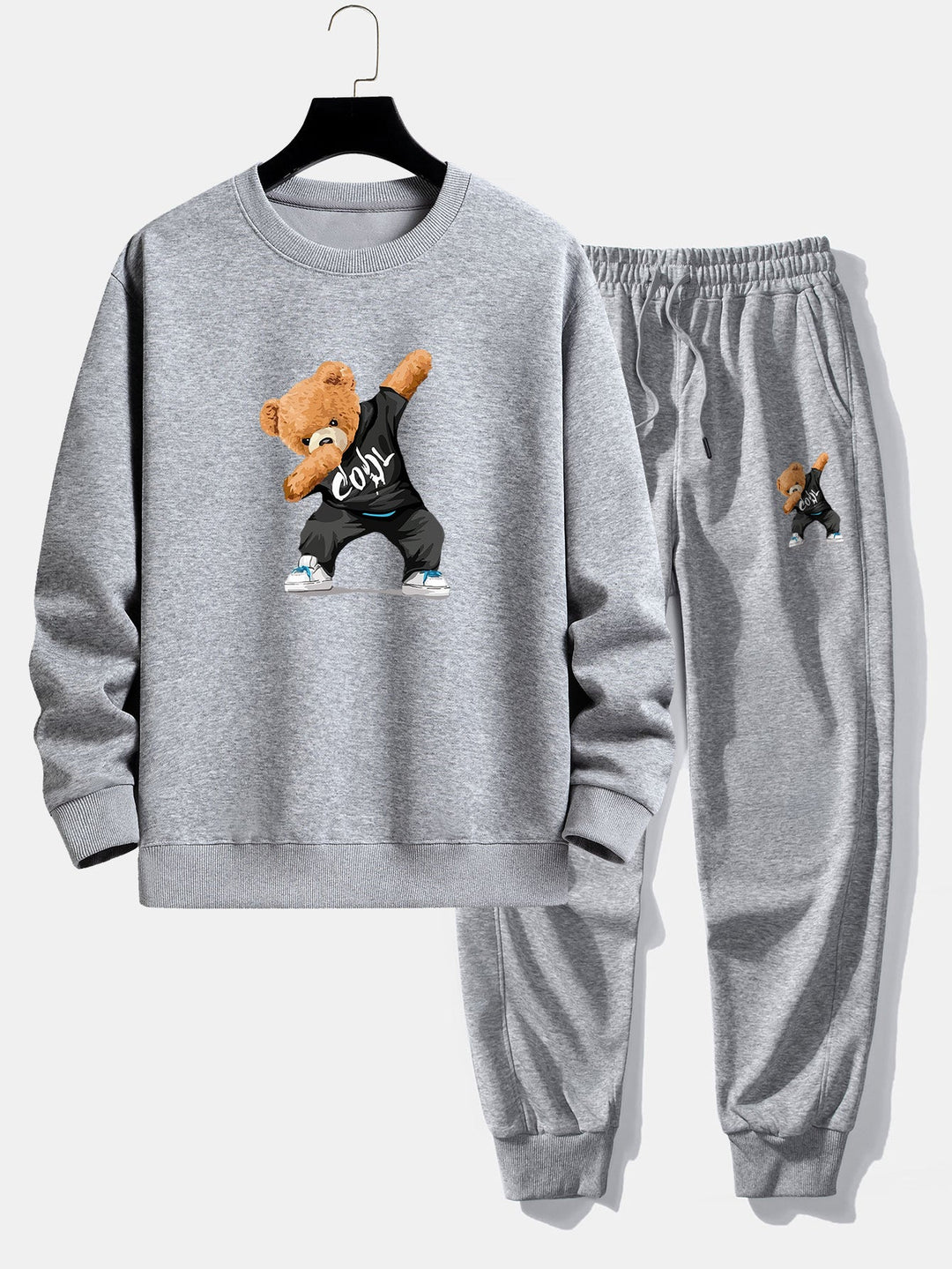 Cool Bear Print Relax Fit Crew Neck Sweatshirt & Joggingbroek