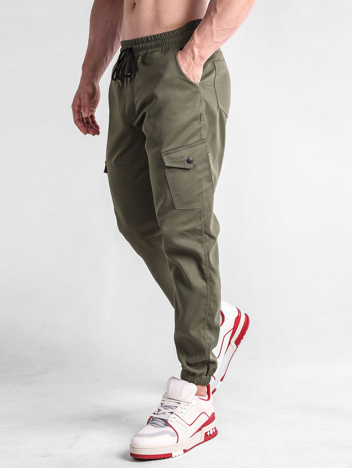 Lange Lijn Textured Hoodie Sweater & Chino Cargo Jogger Broek