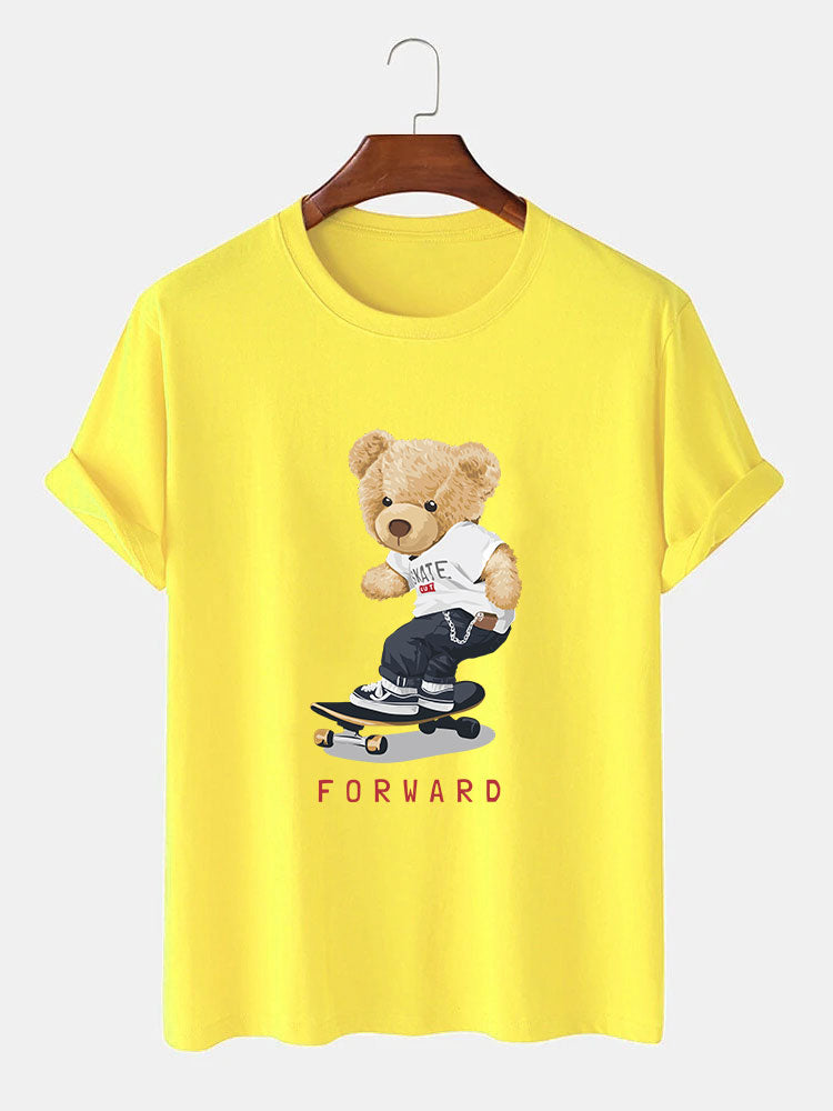 Beer Op Skateboard Print T-Shirt
