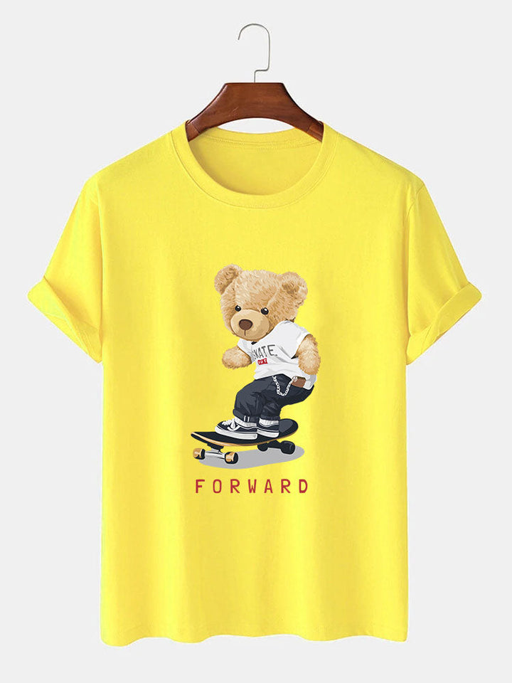 Beer Op Skateboard Print T-Shirt