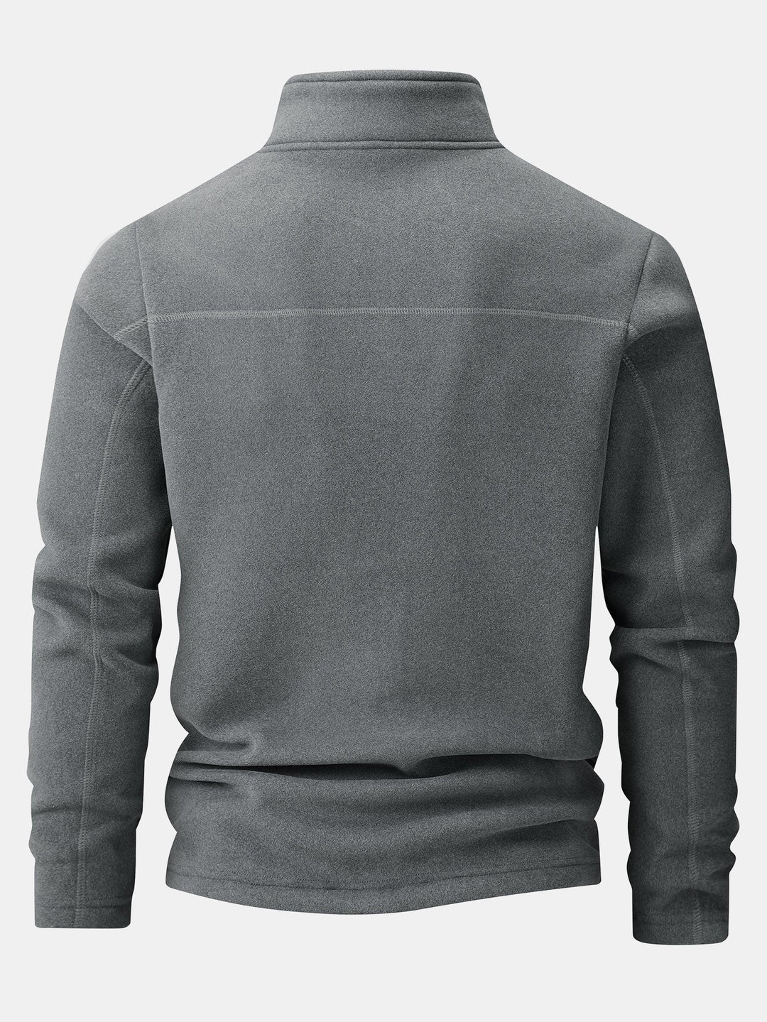Fleece sweater met kwartrits & polar fleece broek met rechte pijpen