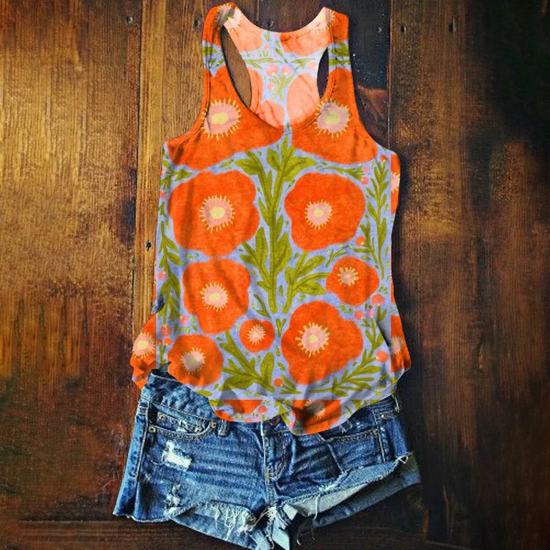 Damesoverhemd met bloemenprint, casual katoen-linnen model.              WORD LID VAN DE FREE SPIRIT-FAMILIEWELKOM BIJ THE VIBEJE BENT AL BINNEN