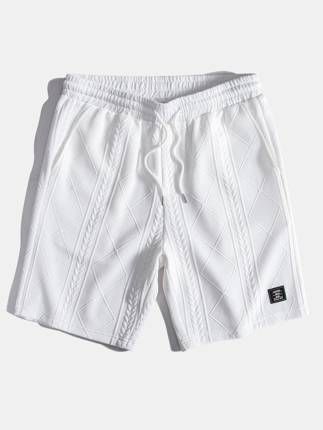 Geometrisch Jacquard Overhemd met Knopen & Shorts