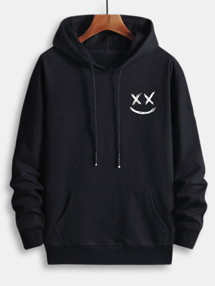 Smiley Print Katoenen Hoodie