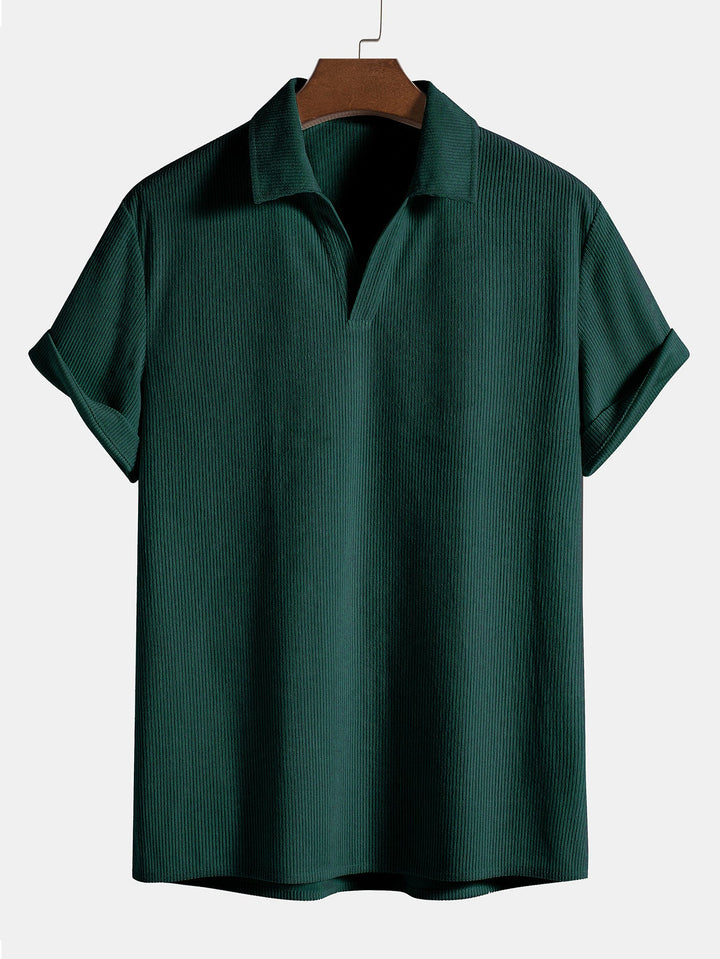Korte Mouwen Corduroy Polo Shirt & Corduroy Korte Broek