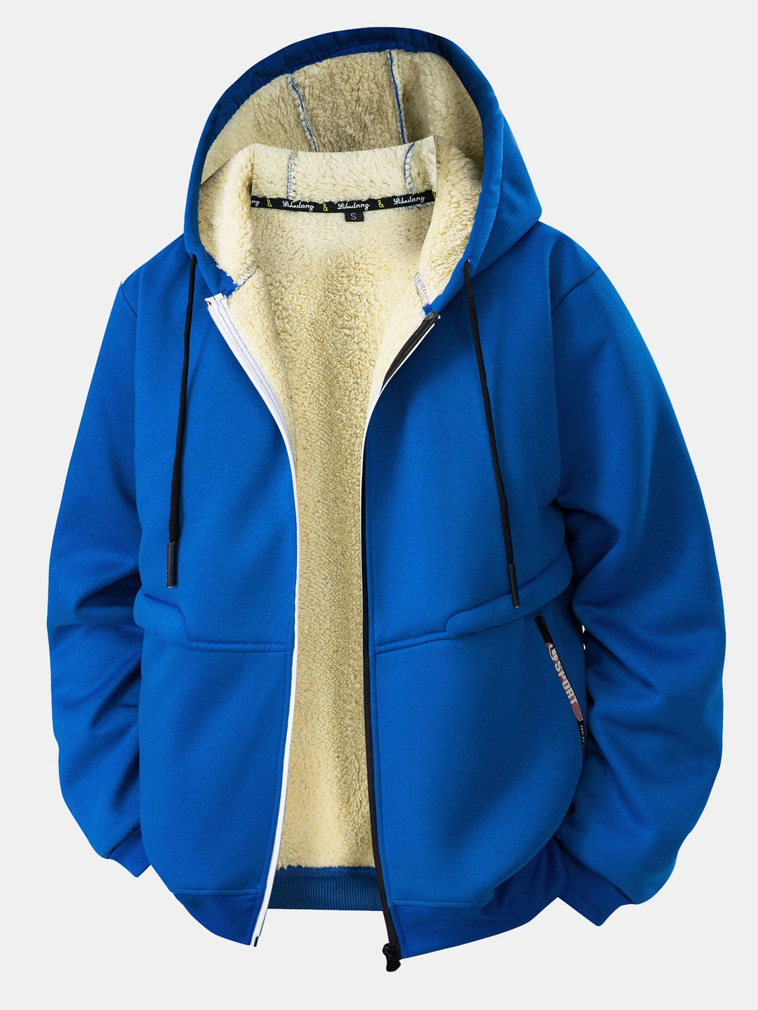 Teddy-lined zipper hoodie
