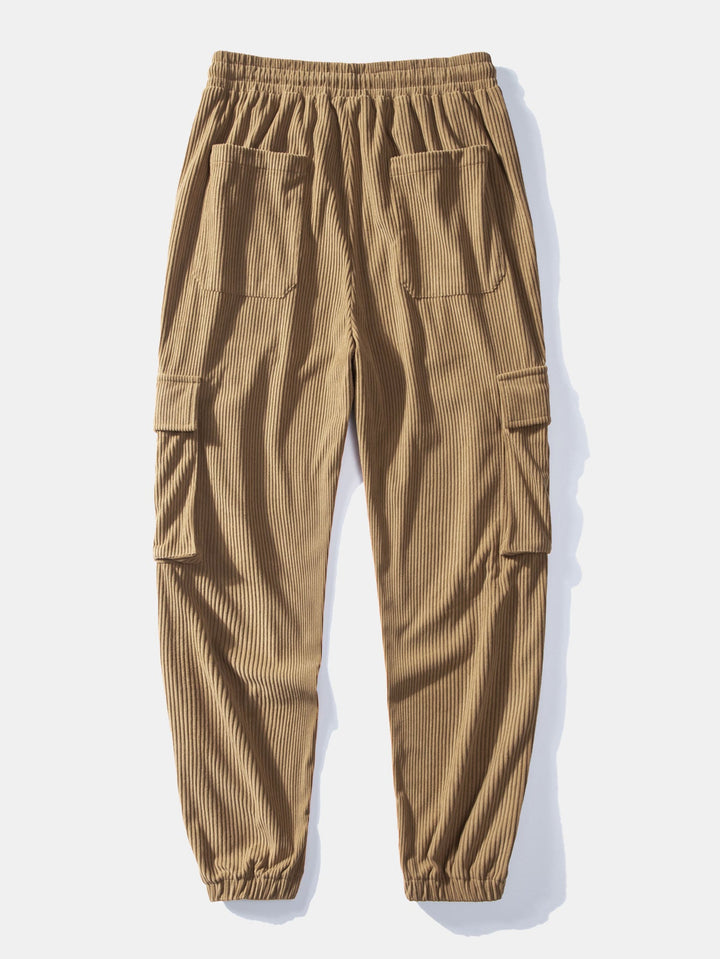 Kleur Blok Teddy Fleece Jas & Trekkoord Corduroy Cargo Joggingbroek