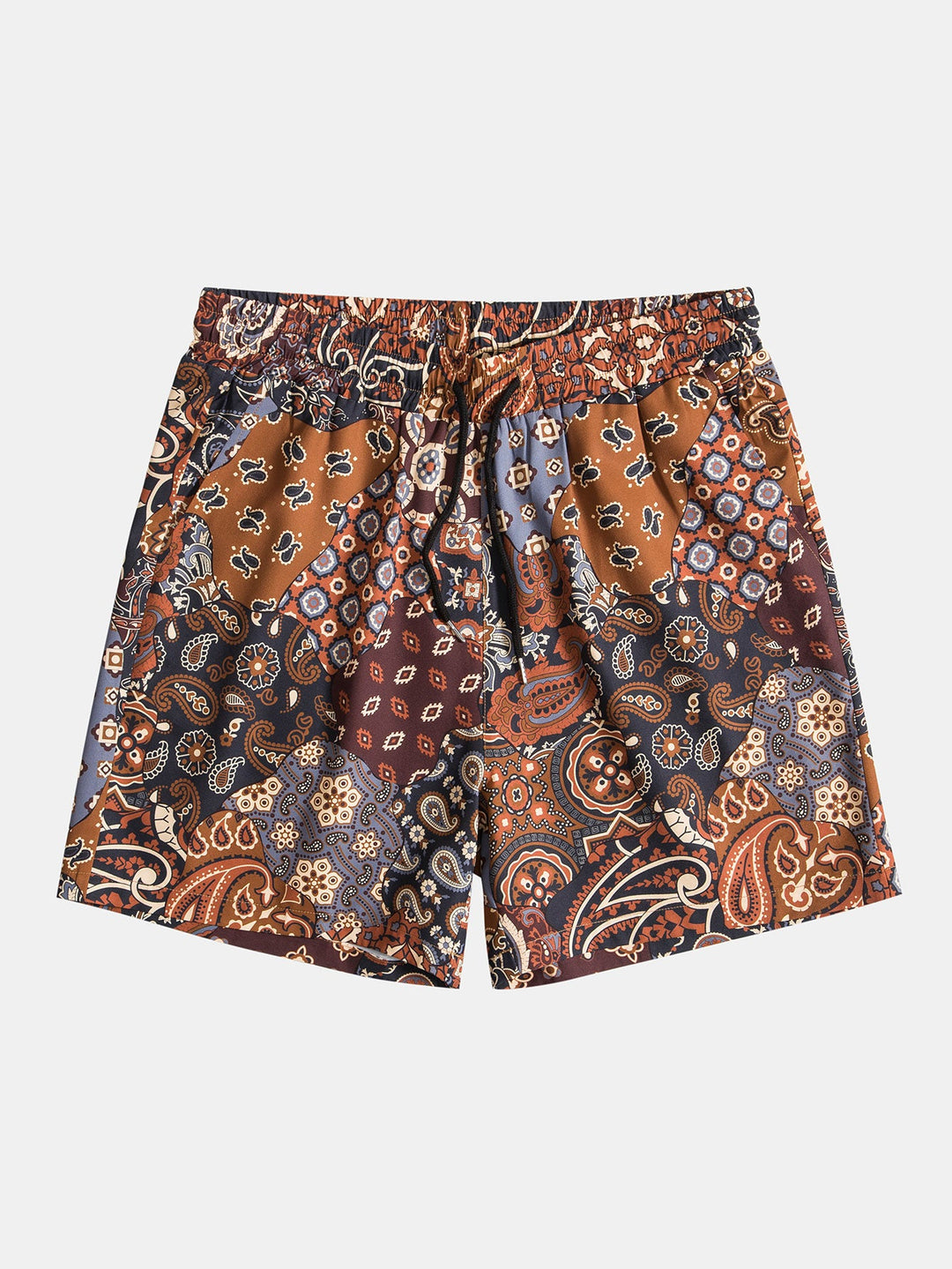 Paisley Patchwork Print Knop-Up Shirt & Shorts