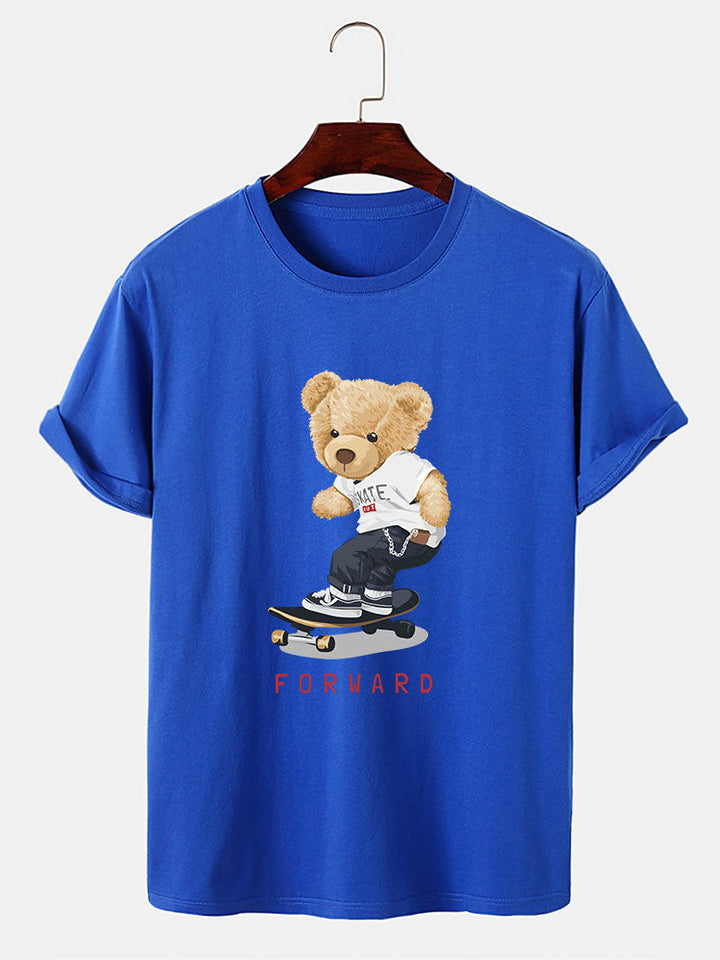 Beer Op Skateboard Print T-Shirt