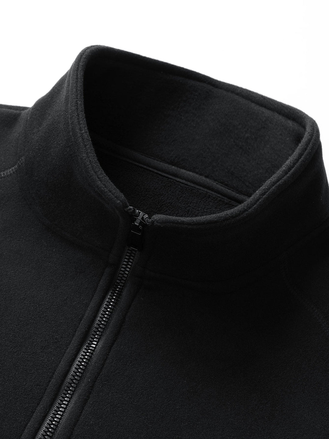 Fleece sweater met kwartrits & polar fleece broek met rechte pijpen