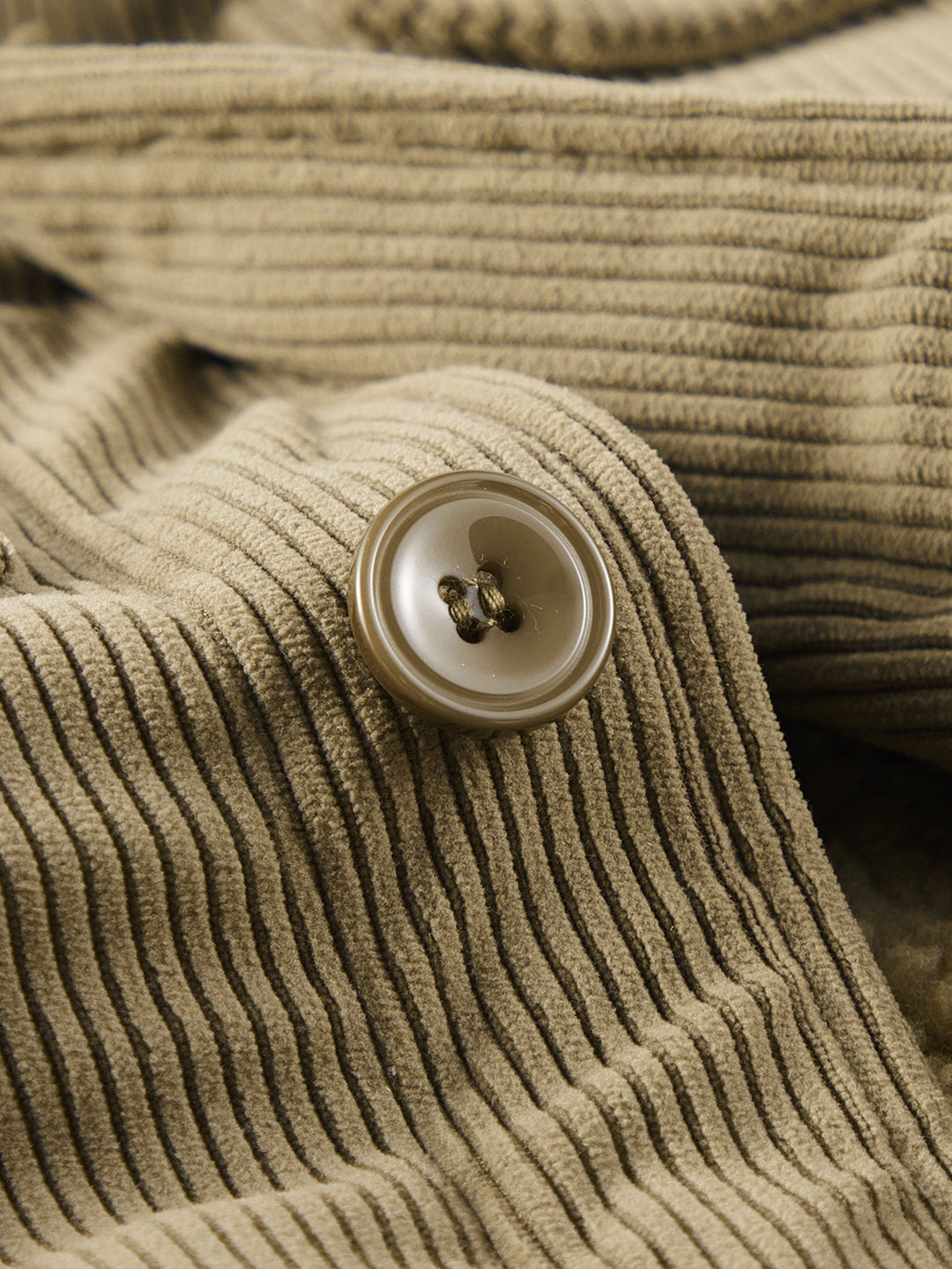Teddy fleece-lined corduroy jacket with buttons