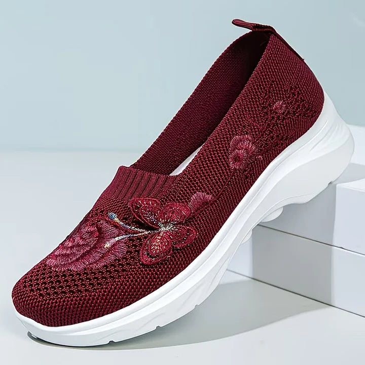 Leetha - Butterfly Embroidered Loafers