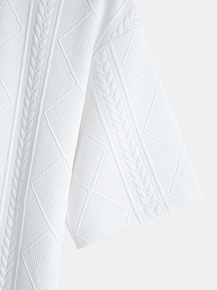 Oversized Geometrisch Jacquard T-Shirt & Shorts