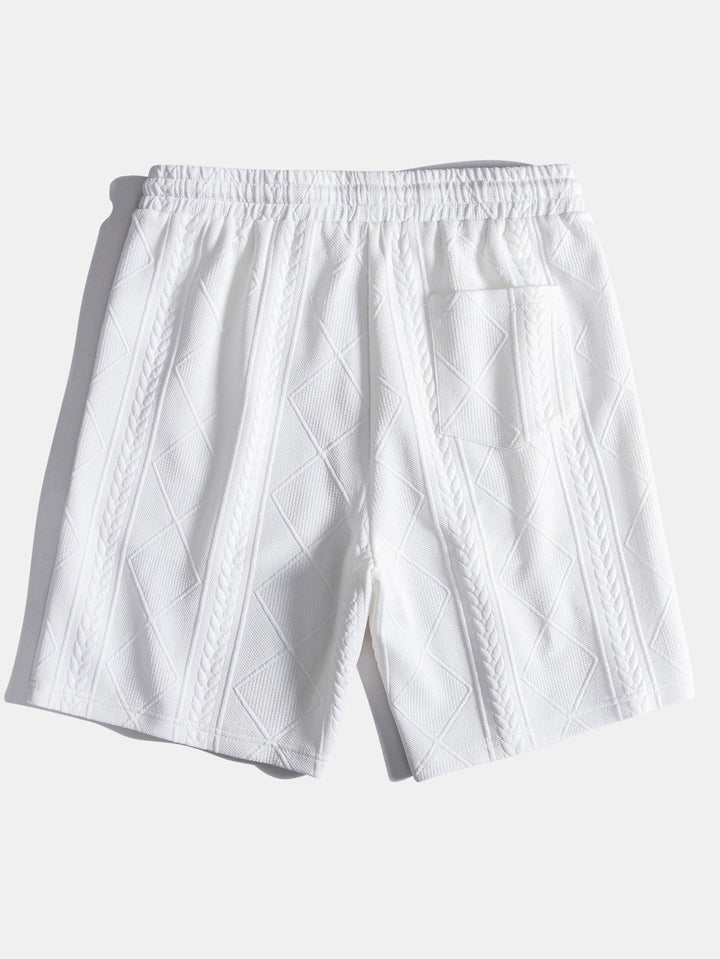 Korte Mouw Geometrisch Jacquard Boog Hem T-Shirt & Shorts