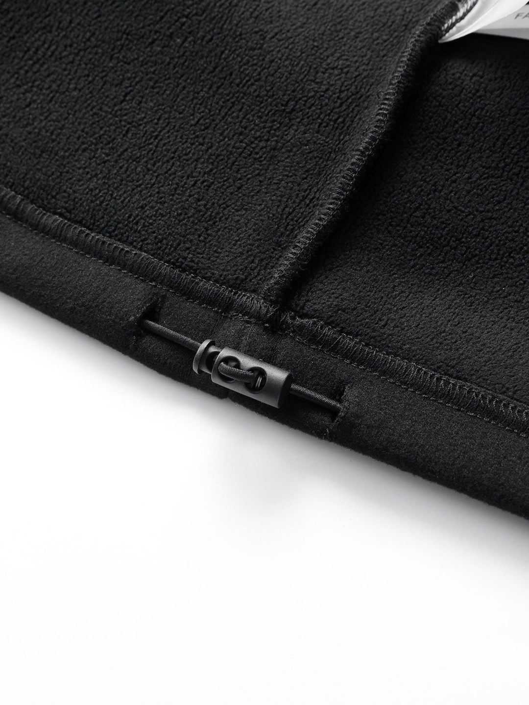 Fleece sweater met kwartrits & polar fleece broek met rechte pijpen