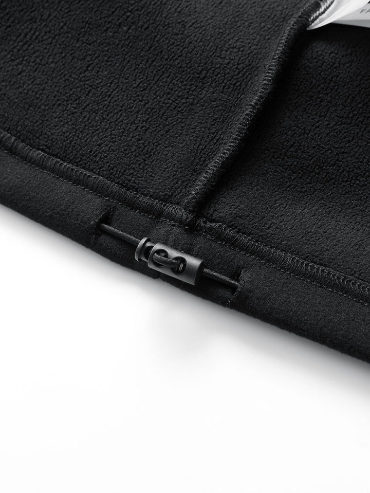 Fleece sweater met kwartrits & polar fleece broek met rechte pijpen