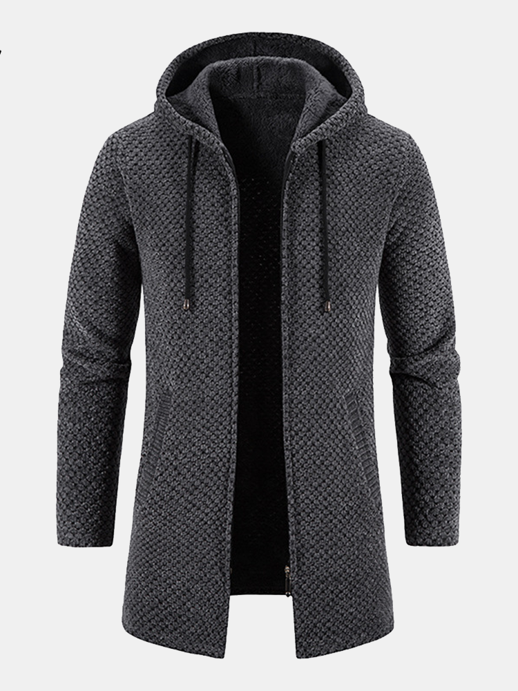 Lange Lijn Textuur Hoodie Sweater