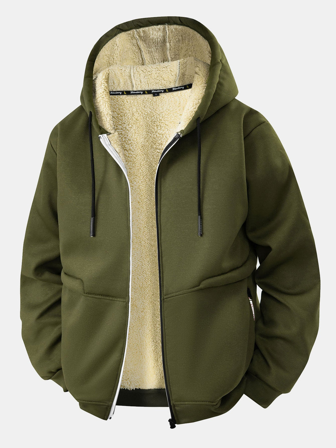 Teddy-lined zipper hoodie