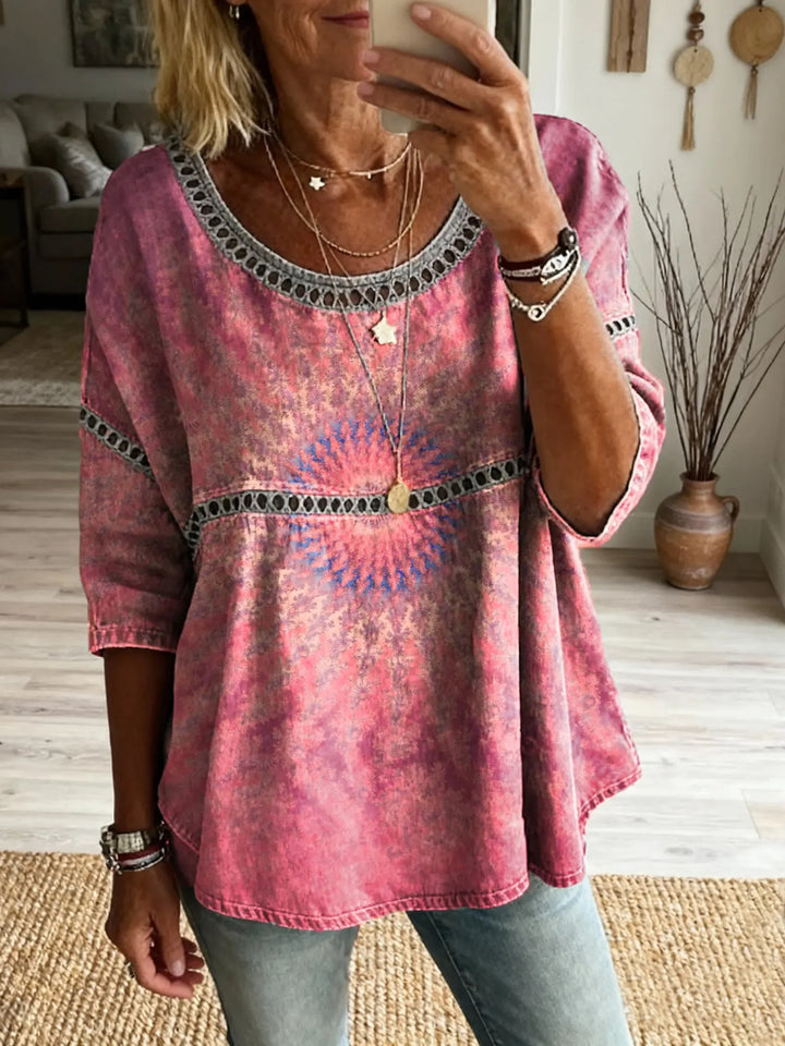 Boheemse top met bloemenuitsparingen en vintage hippiestijl              WORD LID VAN DE FREE SPIRIT-FAMILIEWELKOM BIJ THE VIBEJE BENT AL BINNEN